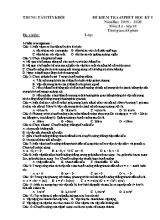Đề kiểm tra 45 phút học kỳ I môn Vật lý Lớp 10 - Năm học 2019-2020 - Trung tâm Tín Khôi